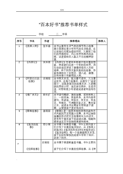 二年级好书推荐(大全)