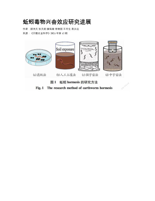 蚯蚓毒物兴奋效应研究进展