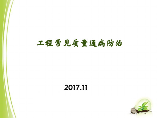 质量通病防治：住宅工程常见质量通病及防治实例PPT(结构安全类、使用功能类)