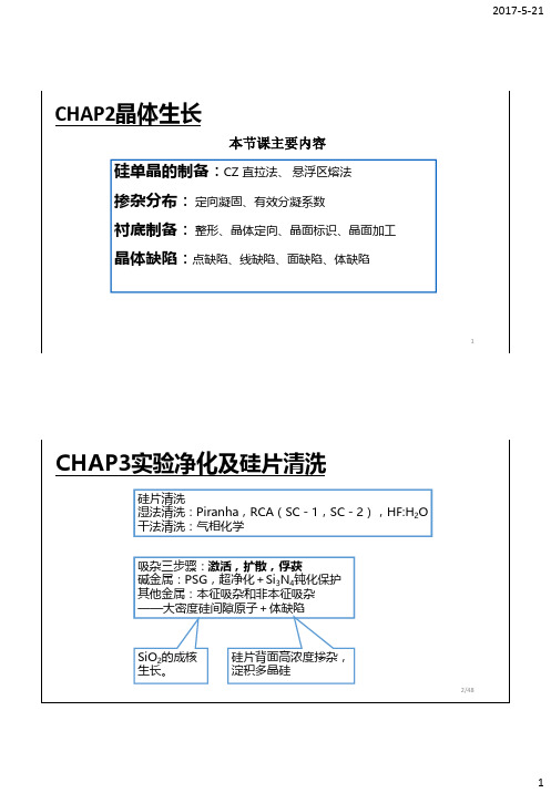 集成电路工艺原理复习提纲