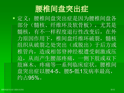 腰椎间盘突出症专题知识讲座专家讲座