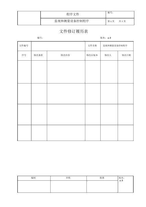 监视和测量设备控制程序