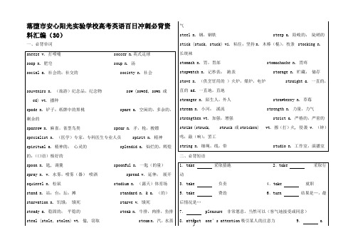 高考英语 百日冲刺必背资料汇编6