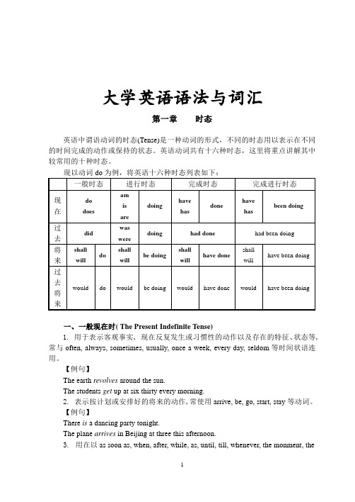 大学英语语法与词汇(系统梳理)