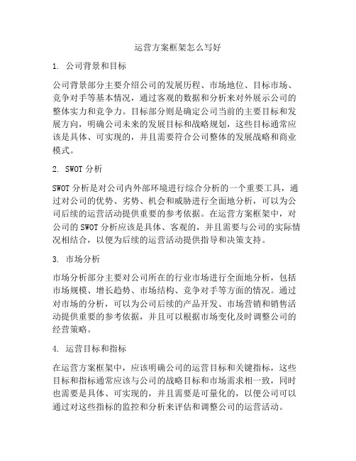 运营方案框架怎么写好