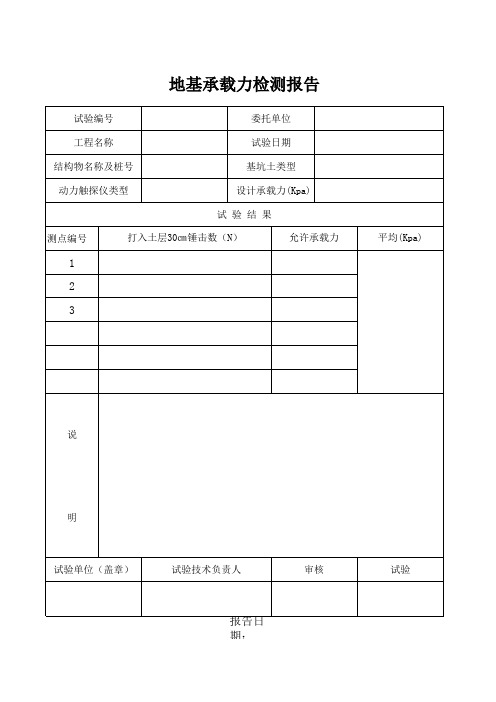 地基承载力检测报告