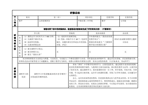 2014年初中继续教育研修总结