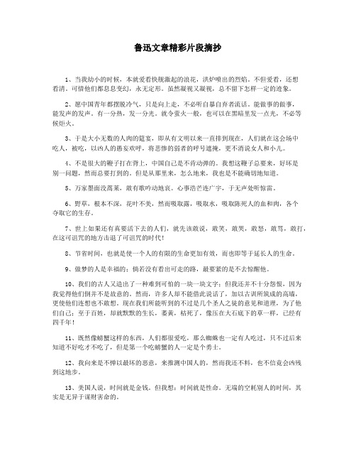 鲁迅文章精彩片段摘抄
