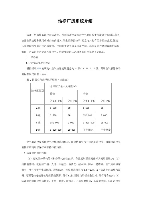 洁净厂房系统介绍