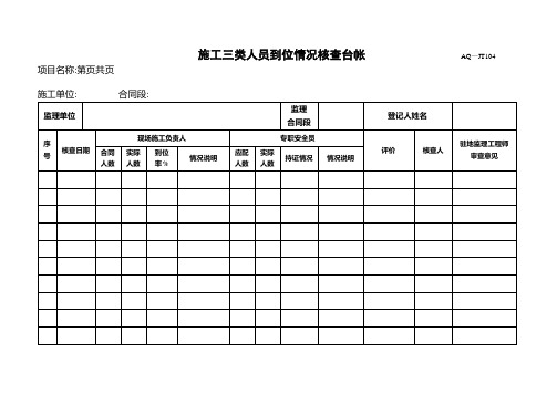 监理安全台帐模板