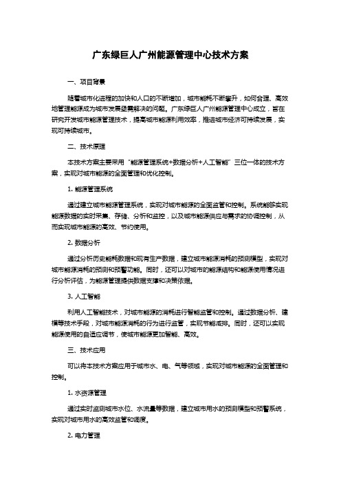 广东绿巨人广州能源管理中心技术方案