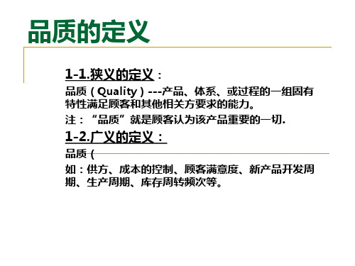 品质管理基础知识