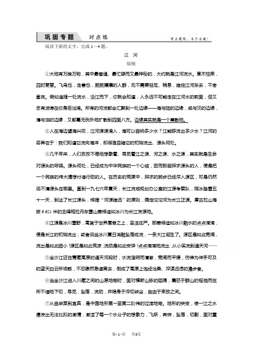 高考语文一轮复习 对点练14-4 Word版含解析