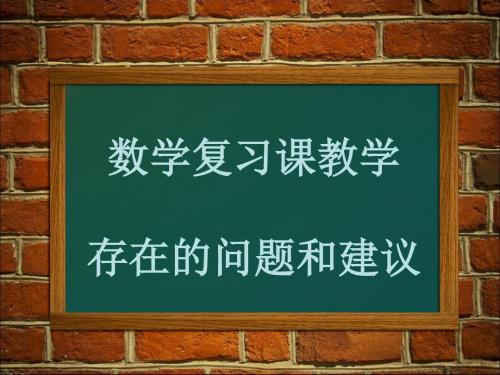 数学复习课教学存在的问题和建议