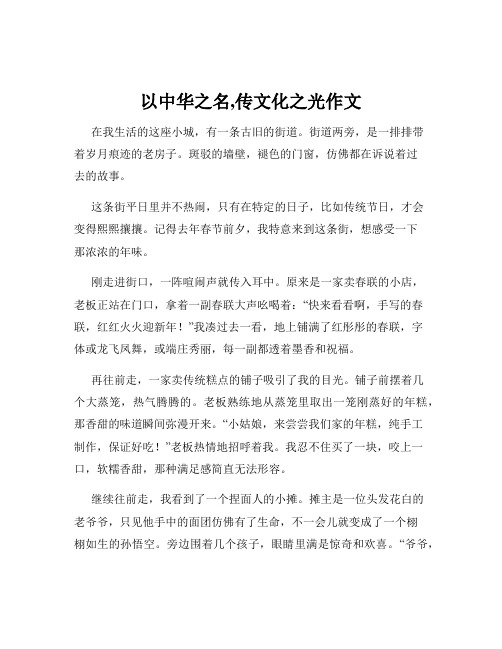 以中华之名,传文化之光作文