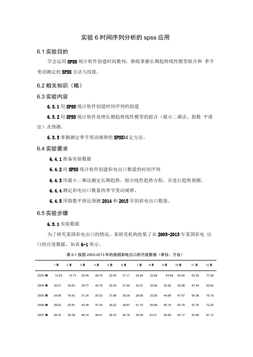 实验_6时间序列分析的spss应用