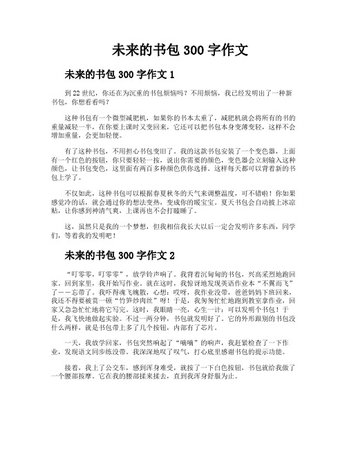 未来的书包300字作文