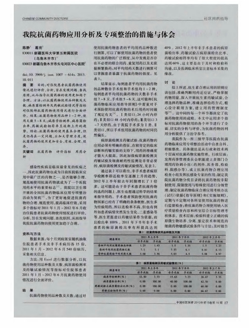 我院抗菌药物应用分析及专项整治的措施与体会