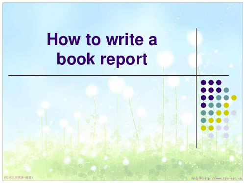 How to write a bookreport