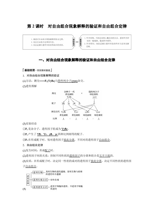 高中生物必修二优质学案：1.2.2 对自由组合现象解释的验证和自由组合定律