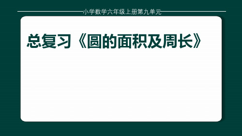 人教版六年级数学上册第九单元总复习3圆的面积及周长课件