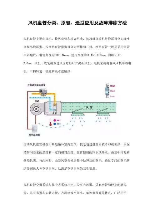 风机盘管分类、原理、选型应用及故障排除方法