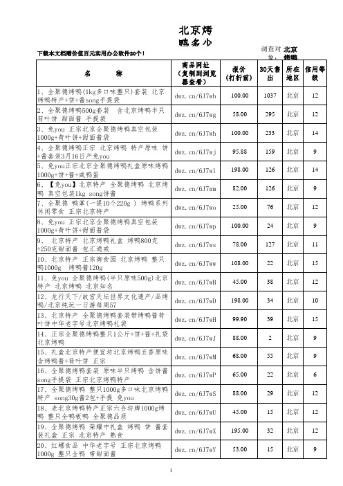 北京全聚德烤鸭