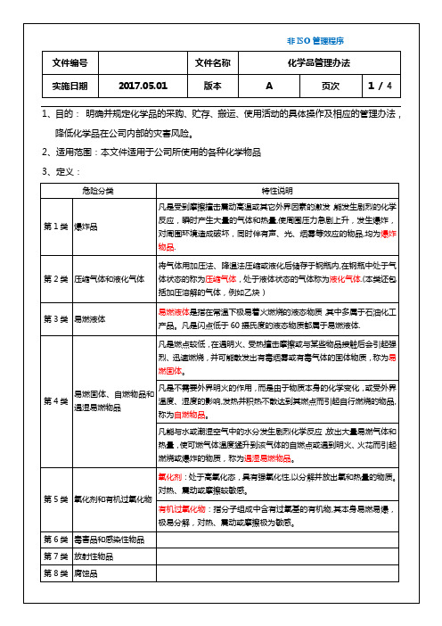 化学品管理办法(2017)