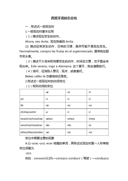 西班牙语时态总结