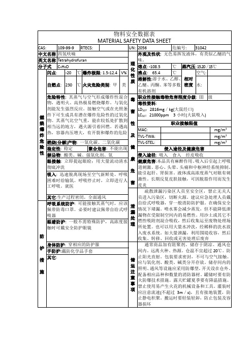 很全的基础化学品MSDS