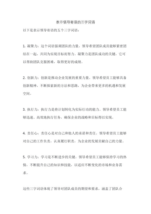 表示领导寄语的三字词语