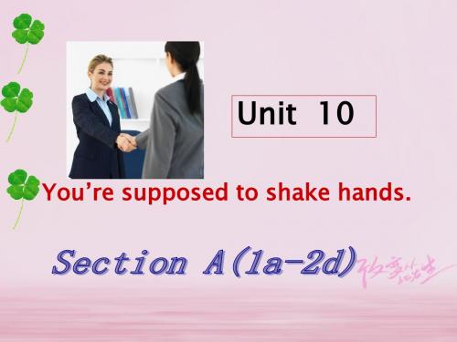 九年级英语全册Unit10YouaresupposedtoshakehandsSectionA1a_2d人教新目标版