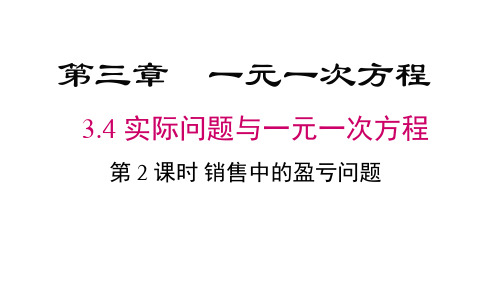 销售中的盈亏问题 球赛积分表问题课件2023-2024学年人教版七年级数学上册