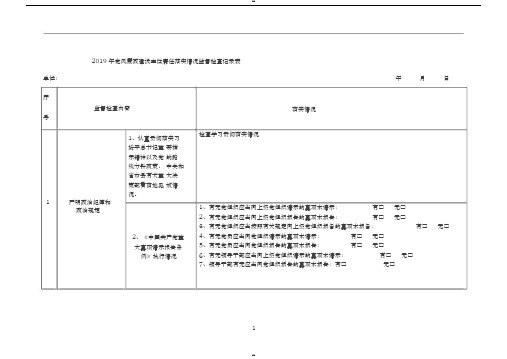 2019年党风廉政建设主体责任落实情况监督检查记录表