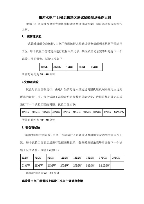 水电厂试验现场操作大纲