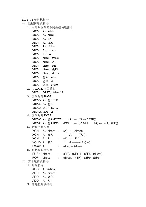 MCS--51单片机指令