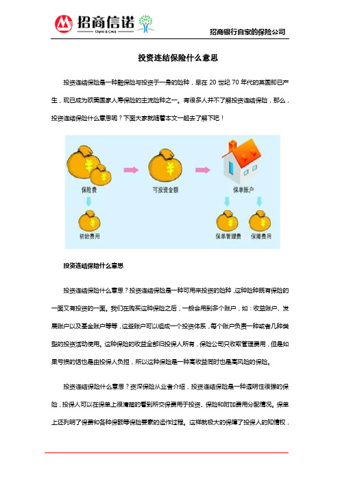 投资连结保险什么意思