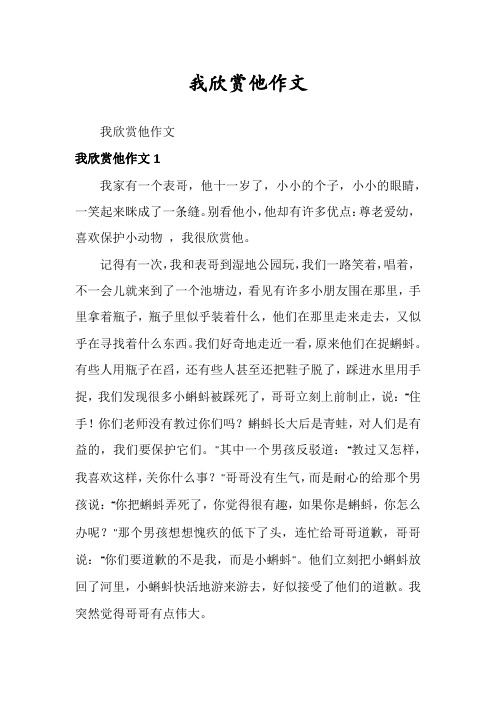 我欣赏他作文