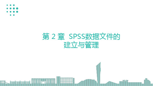 《SPSS数据分析与应用》SPSS数据文件的建立与管理