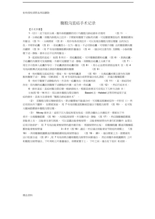 腹股沟直疝手术记录复习课程