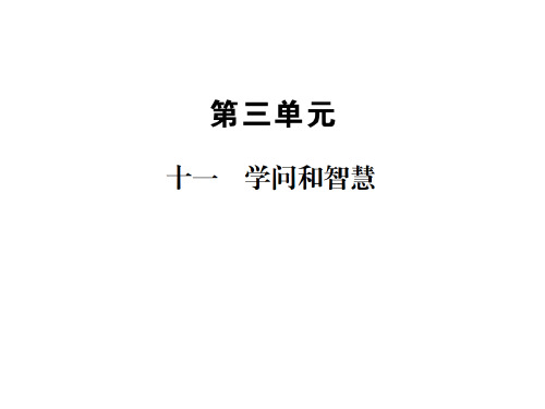 秋苏教版九年级上册上册语文习题课件:十一 学问和智慧