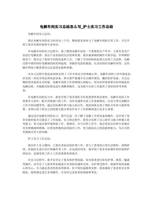 电解车间实习总结怎么写_护士实习工作总结