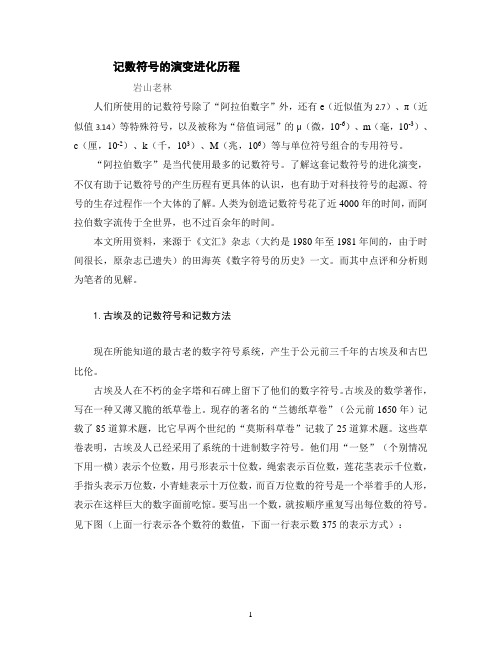 记数符号的演变进化历史