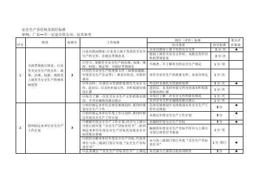 安全生产责任制及到位标准参考格式