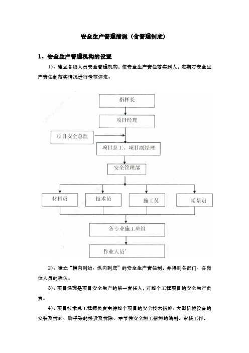 安全生产管理措施(含管理制度)