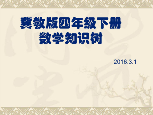 冀教版四年级数学下册知识树