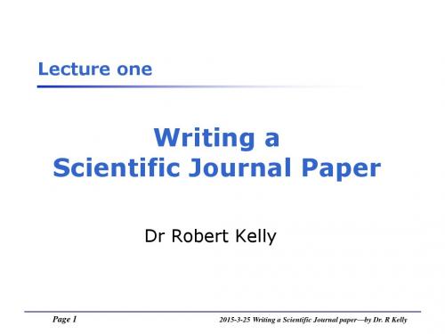 1JianLecture-- How to write a Journal Paper