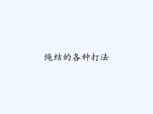 绳结的各种打法ppt