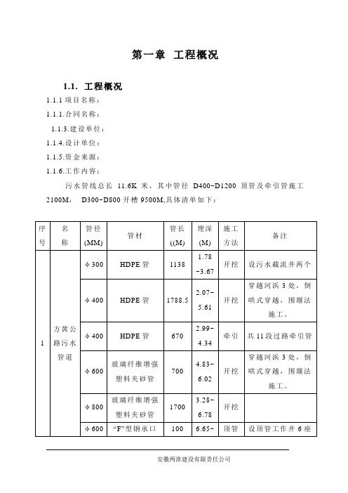 上海某污水收集管网施工组织设计