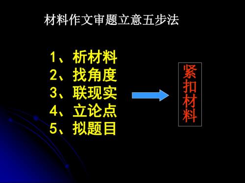 材料作文审题立意五步法